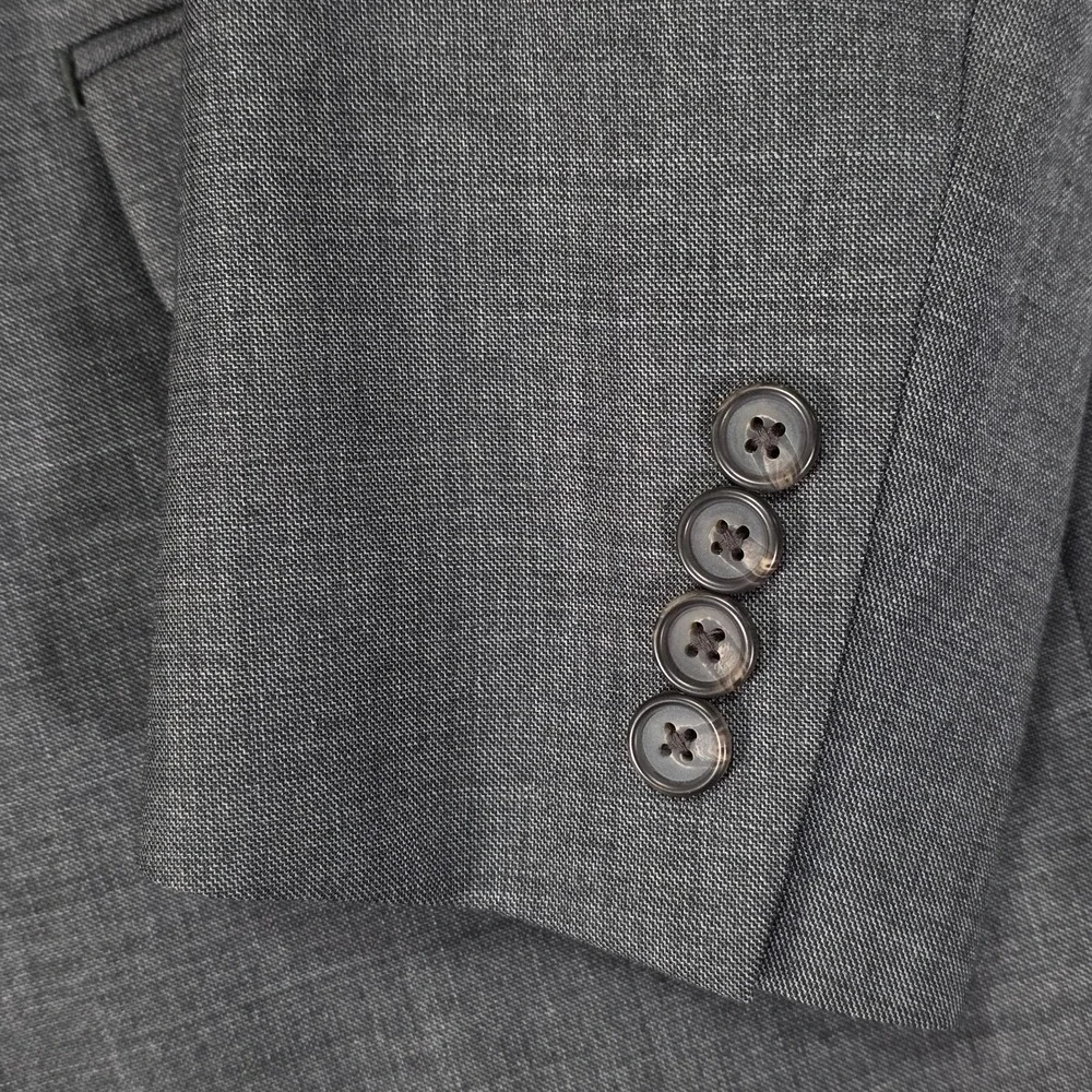 Lauren Ralph Lauren Men's Sport Coat‎ Blazer Two Button Gray Sharkskin Wool 40S